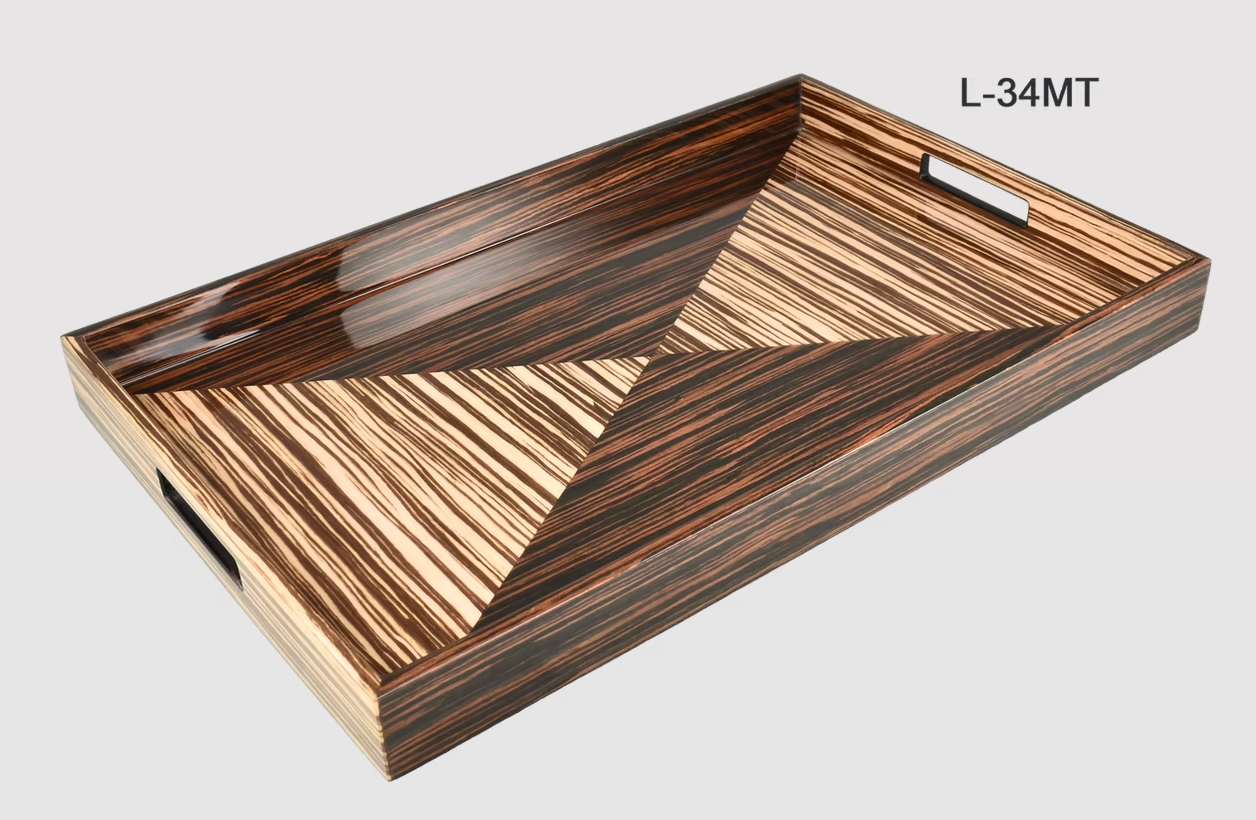 Metro Design Inlay w/Black Lacquer Tray