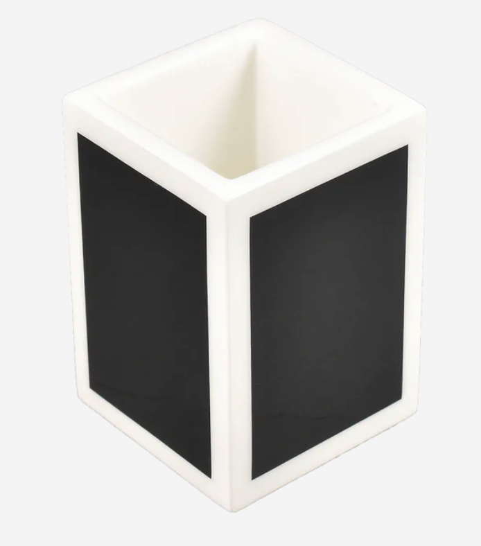 Black w/ White Trim Bath Set