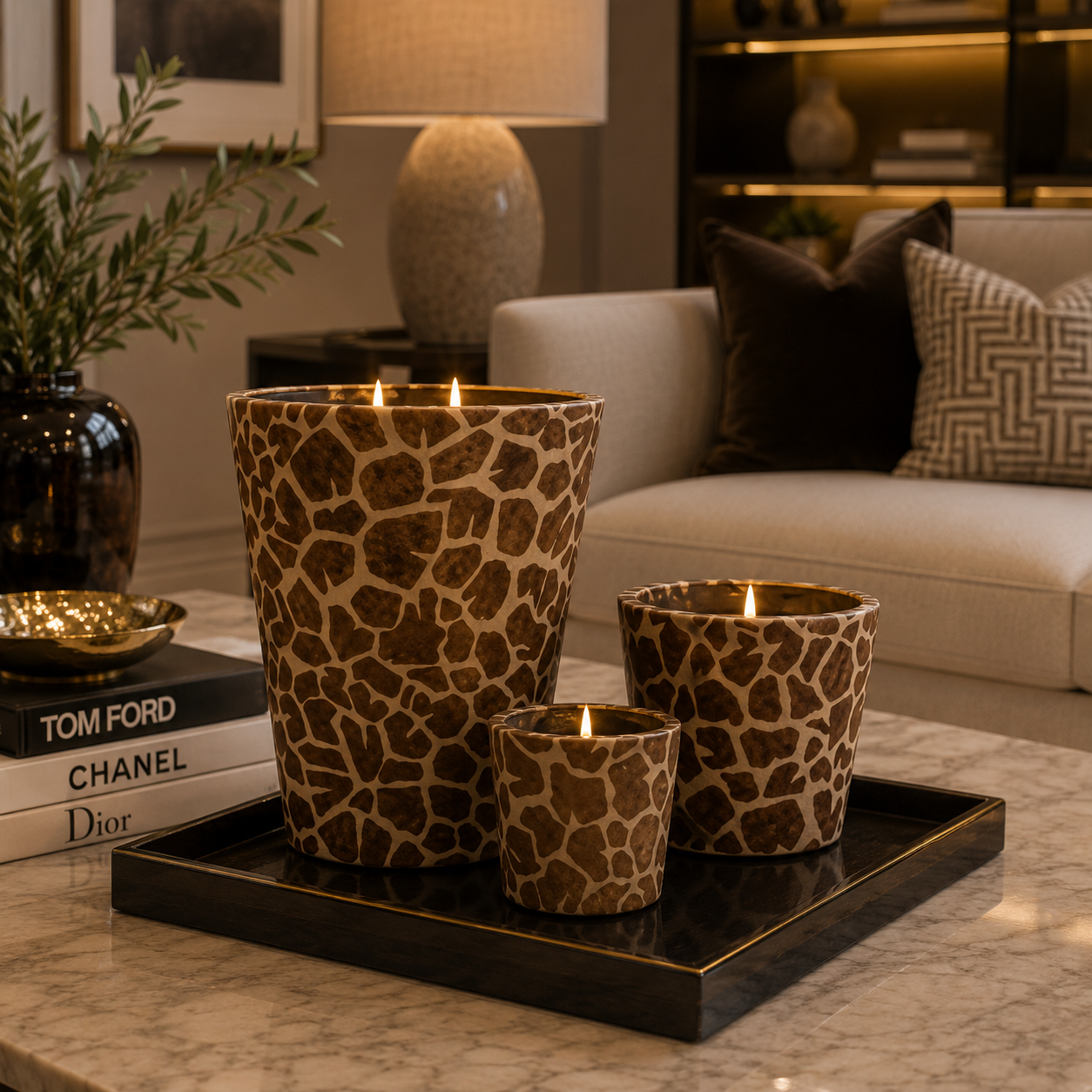 Hairy Candle Giraffe Brown