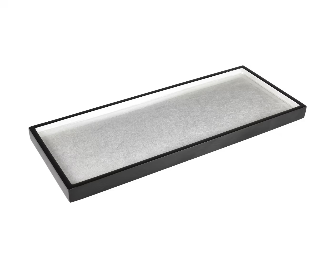 Shine Silver With Black Trim Bath Set