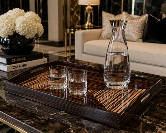 Metro Design Inlay w/Black Lacquer Tray