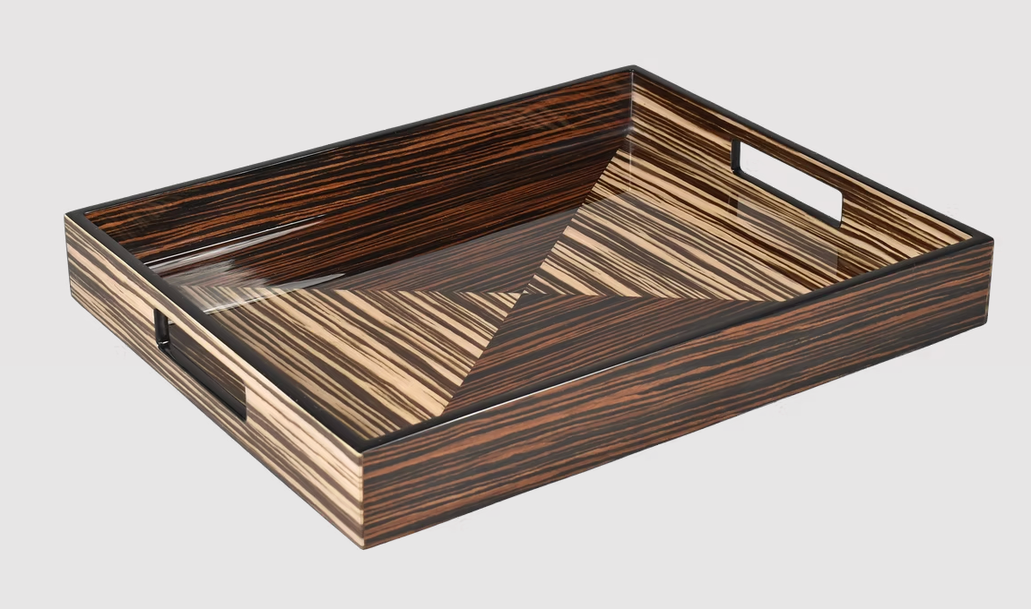 Metro Design Inlay w/Black Lacquer Tray
