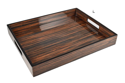 Macassar Ebony Inlay w/Black Lacquer Tray