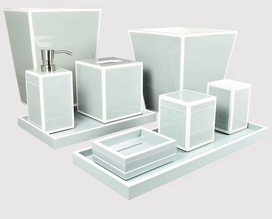 Cool Gray With White Trim Bath Set