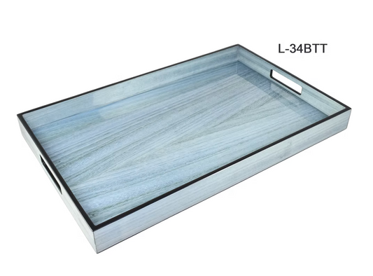 Blue Tulipwood Inlay with Black Trim Tray