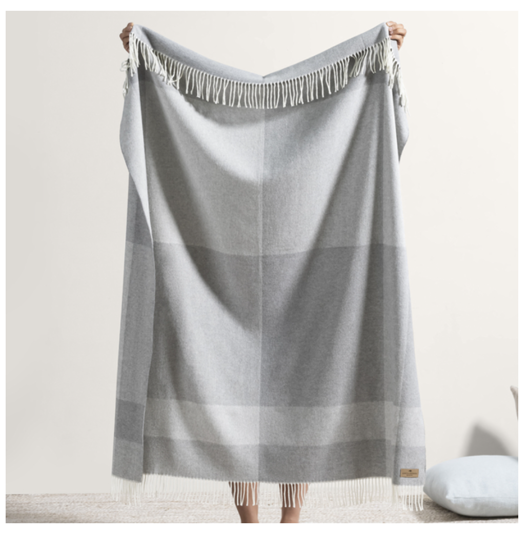 Pebble Hampton Plaid Herringbone Throw