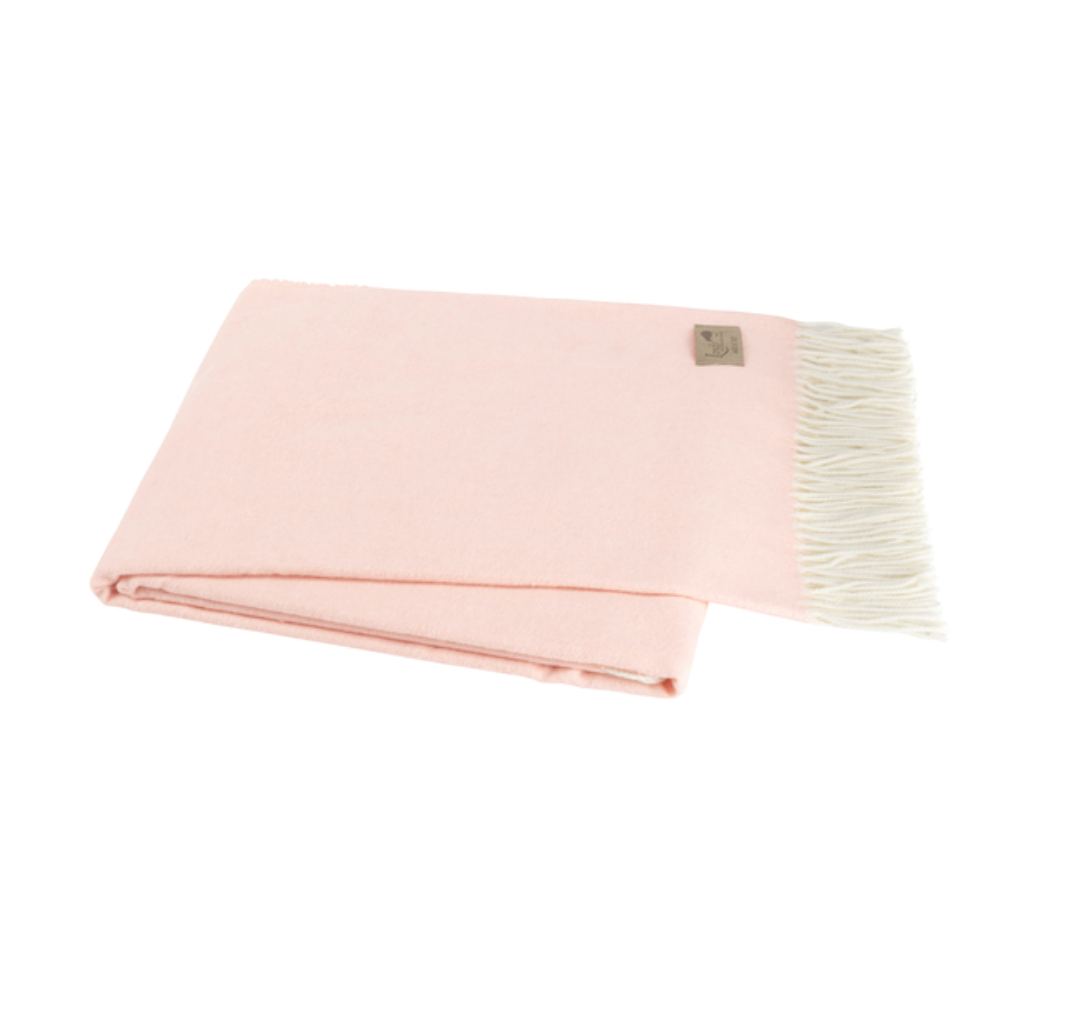 Blush Italian Herringbone Throw