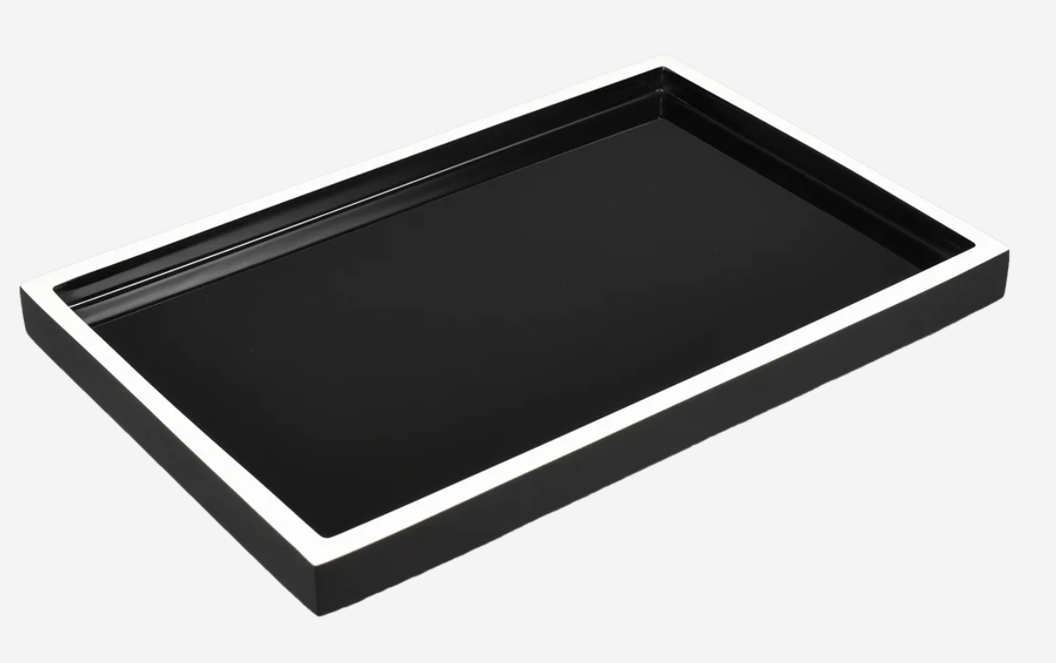 Black w/ White Trim Bath Set