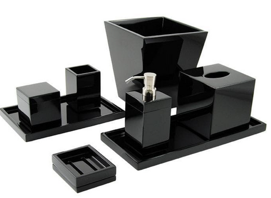 Black Lacquer Bath Set