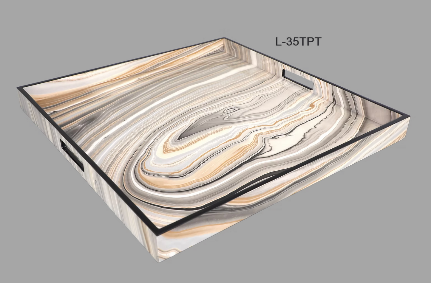Tucson Paper Inlay with Black Trim Tray