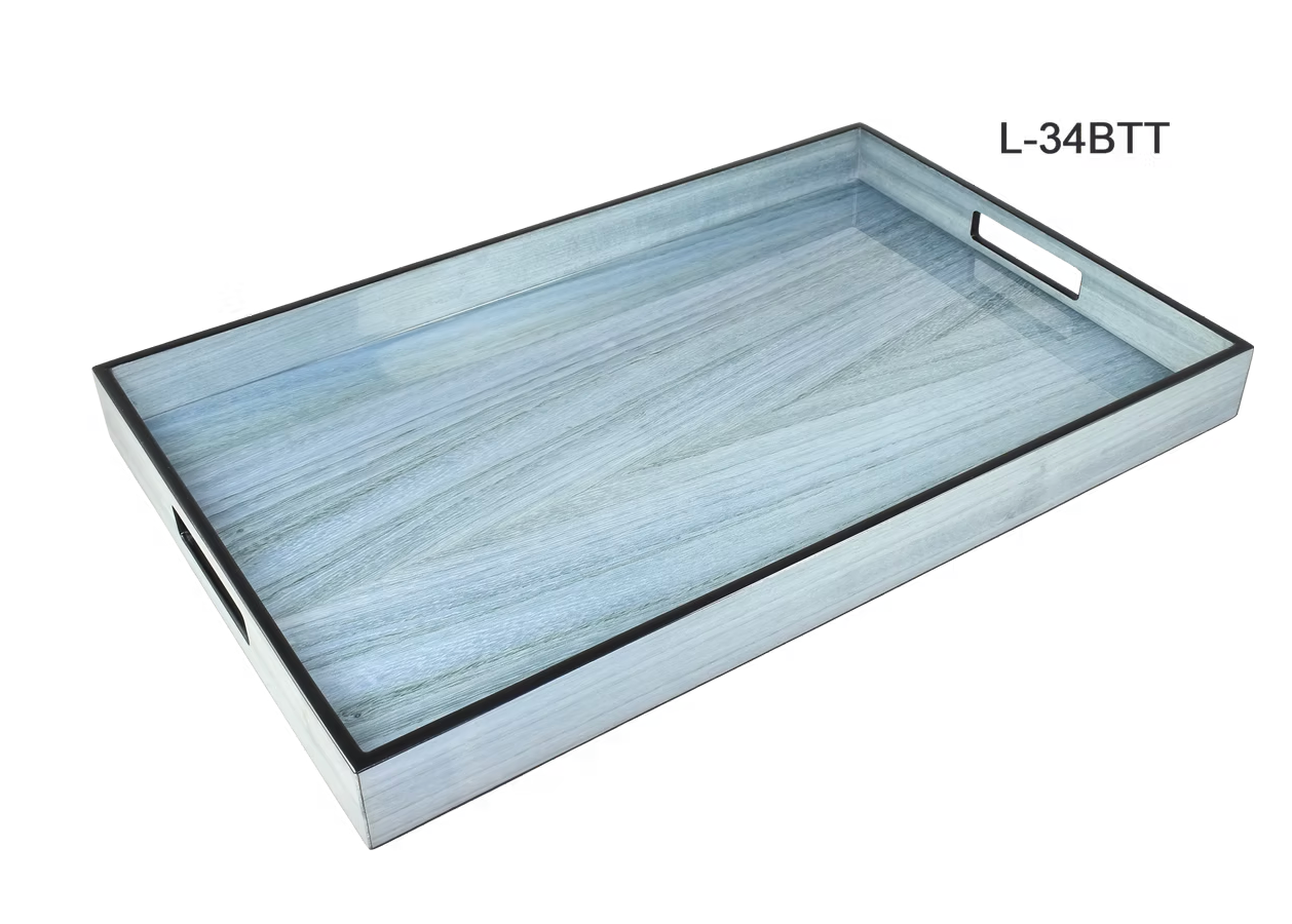 Blue Tulipwood Inlay with Black Trim Tray