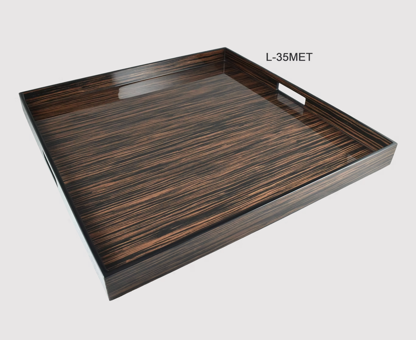 Macassar Ebony Inlay w/Black Lacquer Tray
