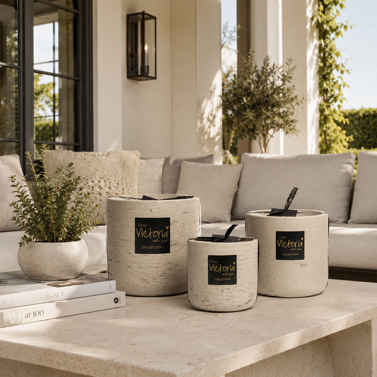 Outdoor Candle Beige