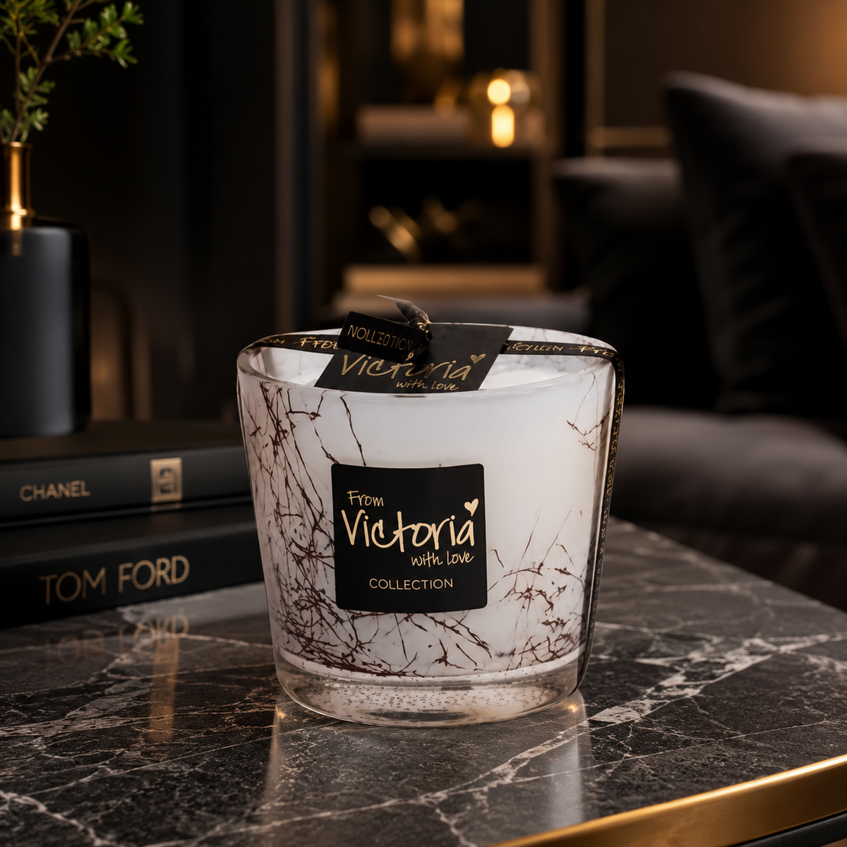 Marble Candle White