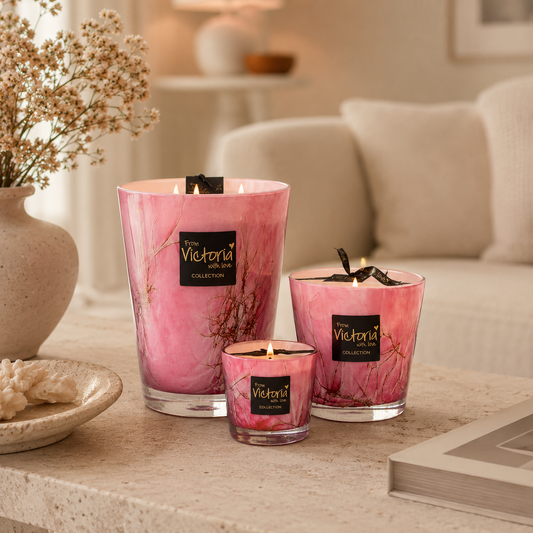 Marble Candle Pink