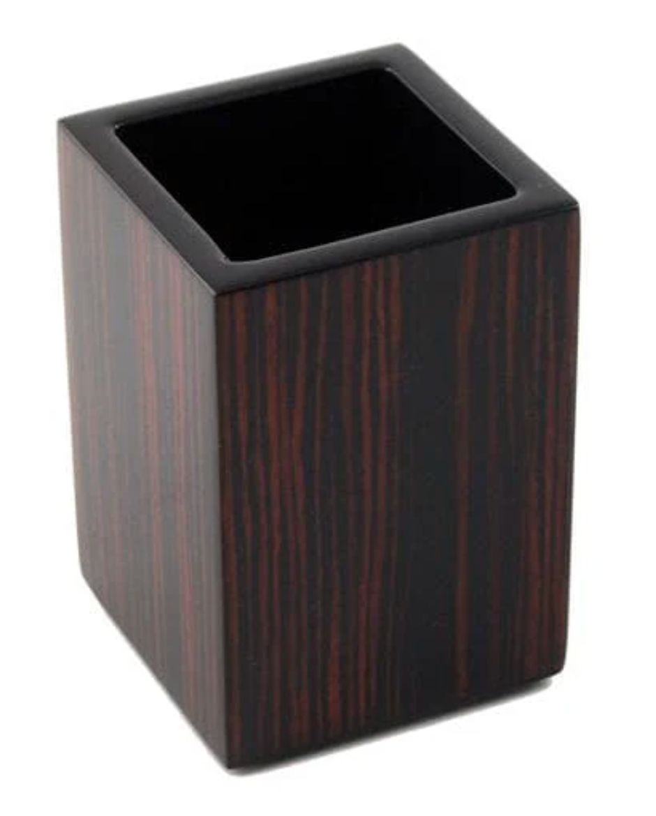 Macassar Ebony Inlay w/ Black Lacquer Bath Set