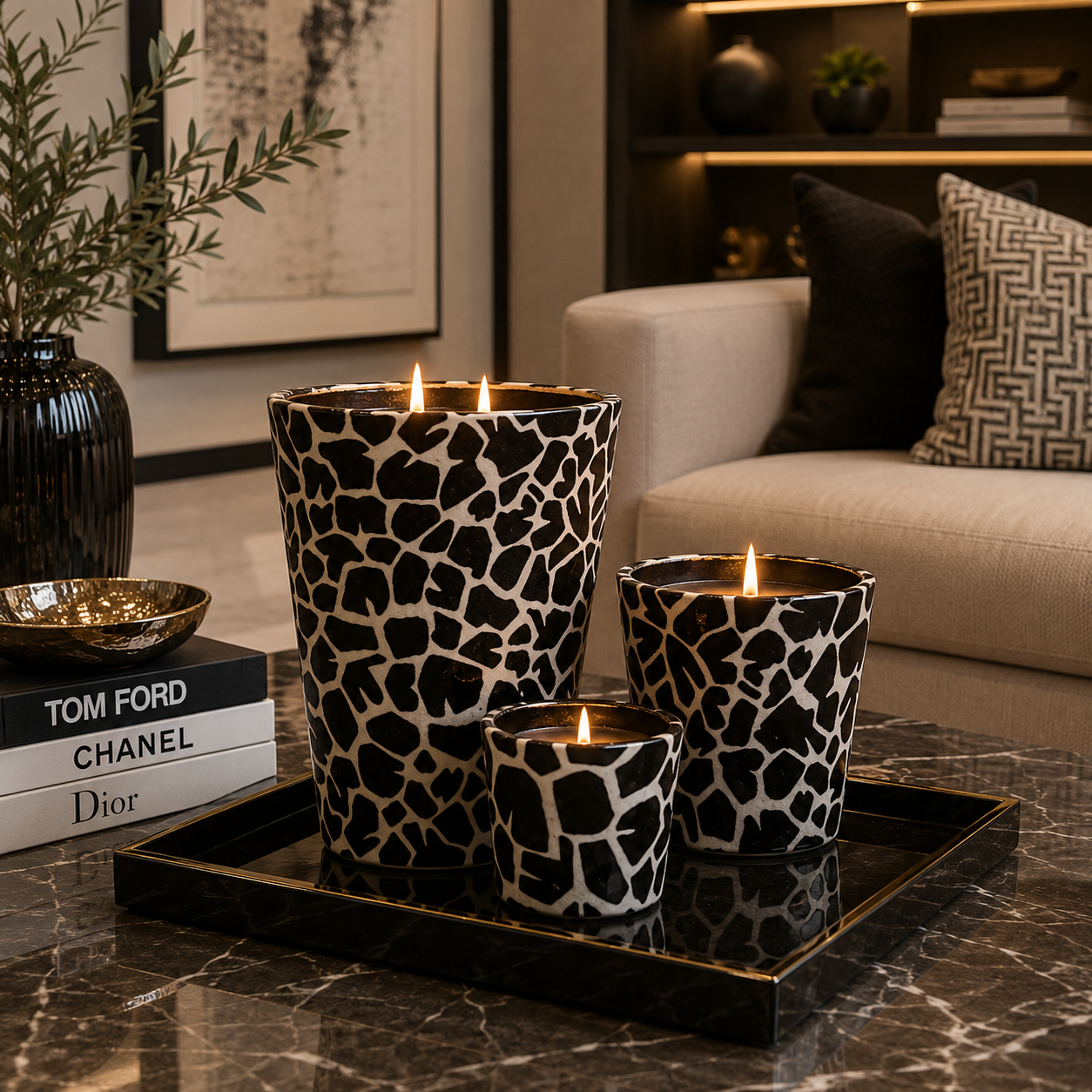 Hairy Candle Giraffe Black