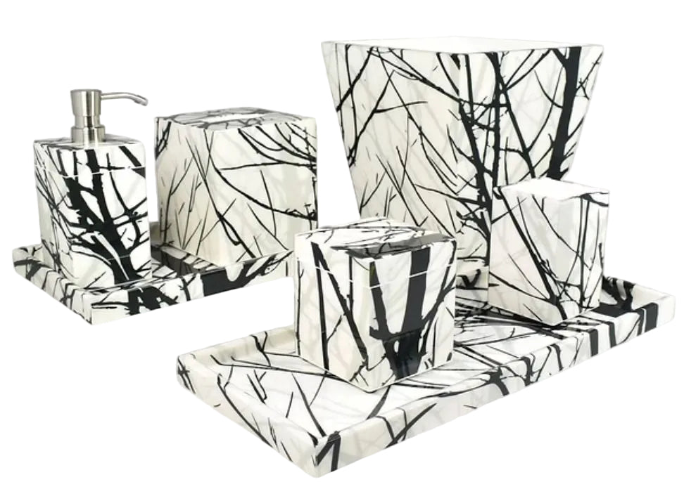 Naked Tree Fabric Inlay w/Lacquer Bath Set