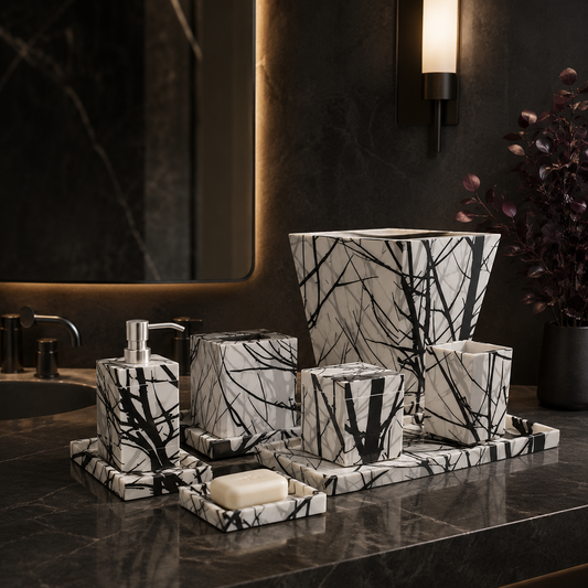 Naked Tree Fabric Inlay w/Lacquer Bath Set