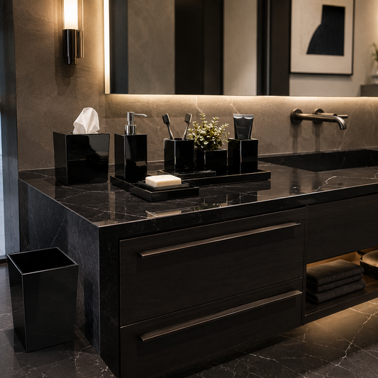 Black Lacquer Bath Set
