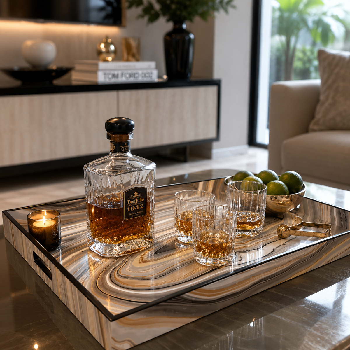 Tucson Paper Inlay with Black Trim Tray