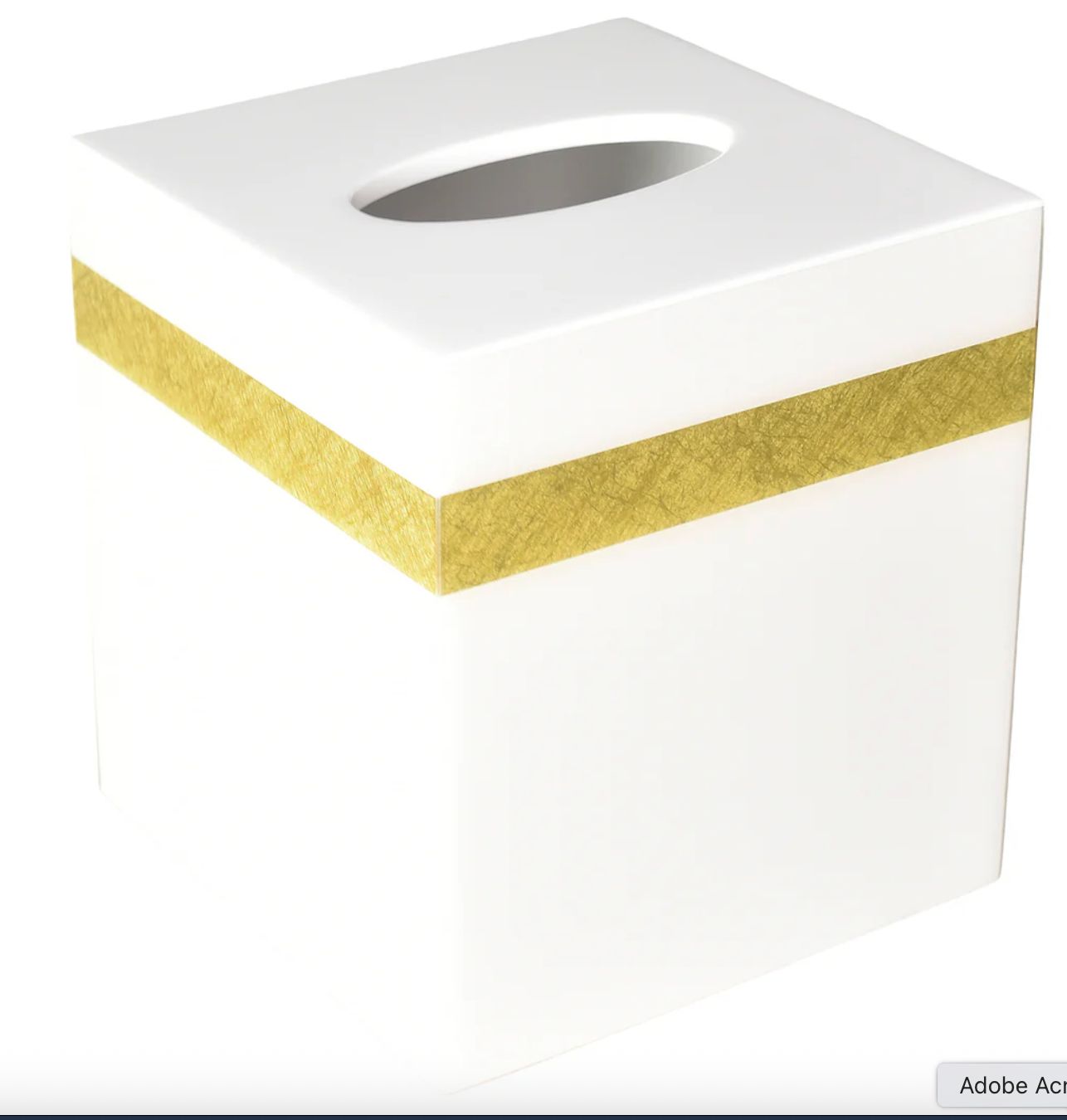 White w/ Shine Gold Leaf Trim Bath Set