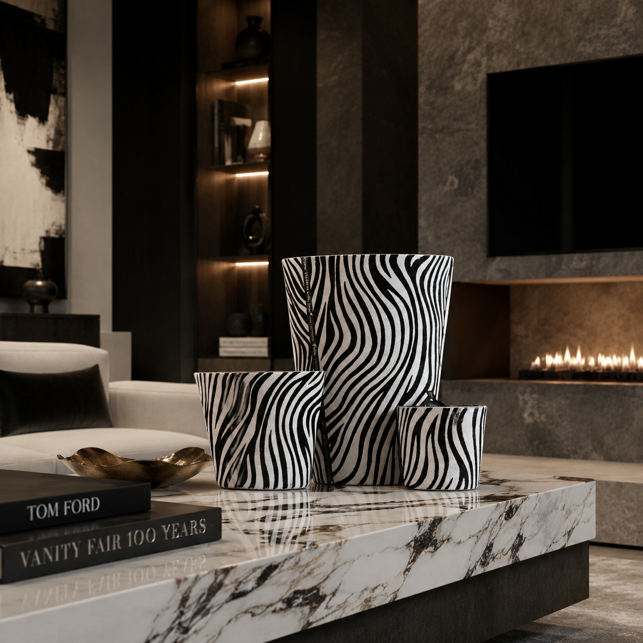 Hairy Candle Zebra Black